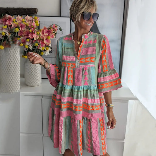 Women's Elegant Vacation Outfit Floral Dress | Bellevyn