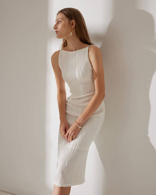 Women's Water Ripple Textured Wedding Dress | Bellevyn